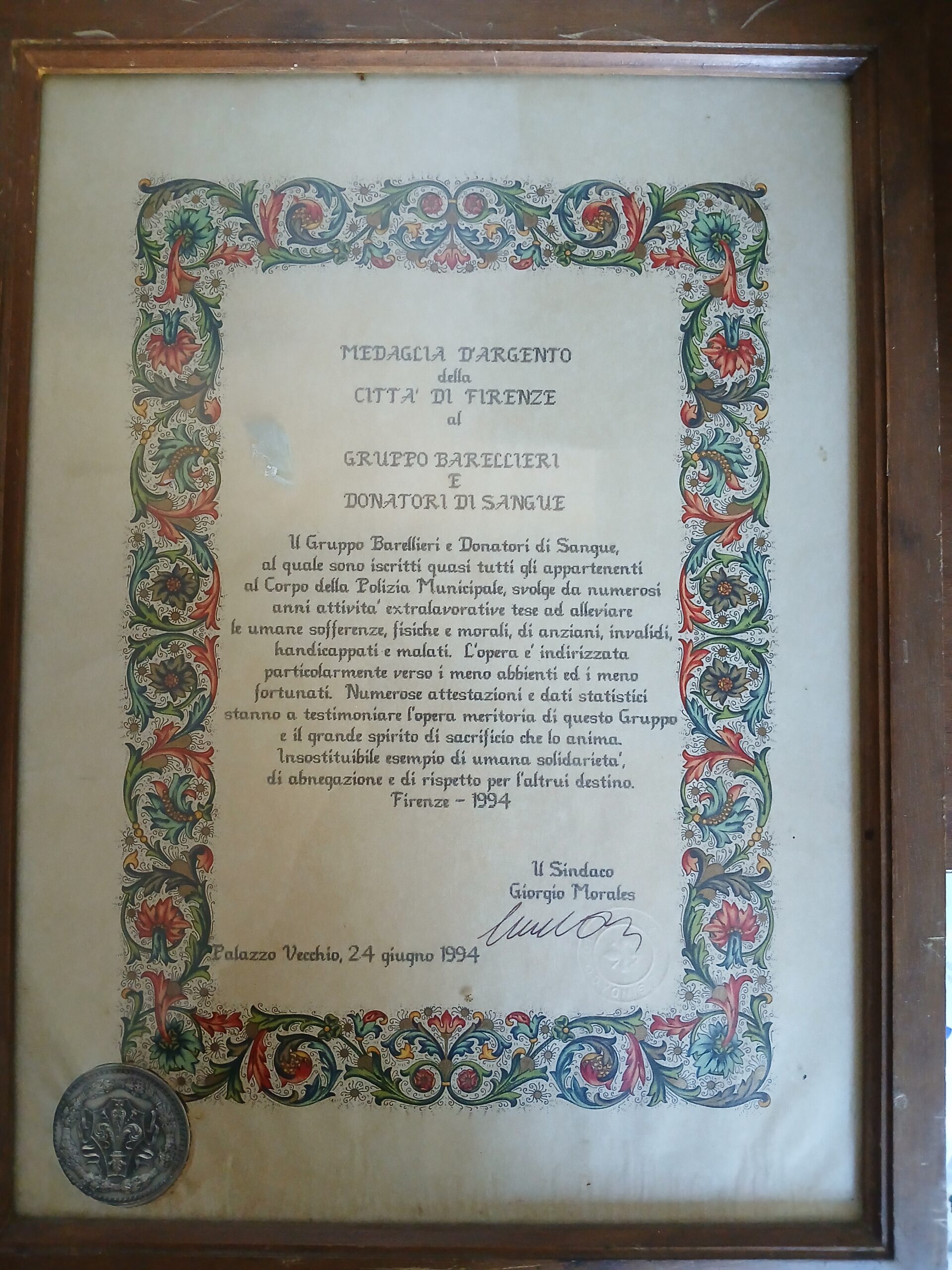 Medaglia d'Argento della Città di Firenze
